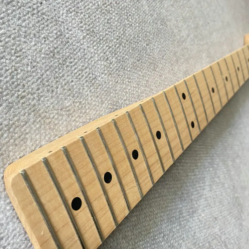 GN675  Indio Genuine Electric Guitar Unfinished Guitar Neck Tremolo Model Natural Maple Black Dot Inlay 22 Frets for Replace