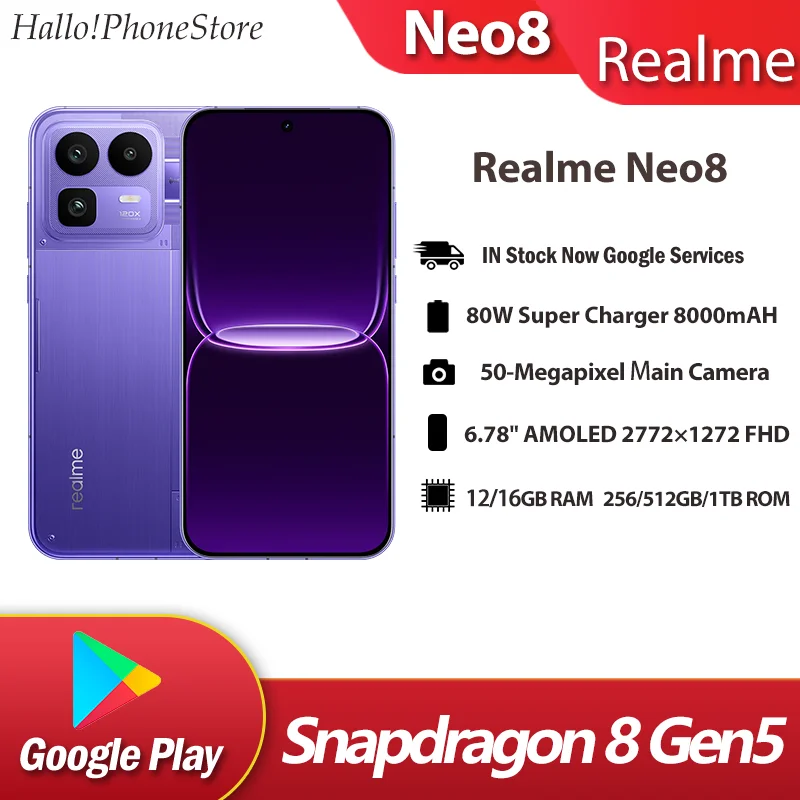 Realme GT Neo8 5G スマートフォン Snapdragon8 Gen5 6.78インチ
