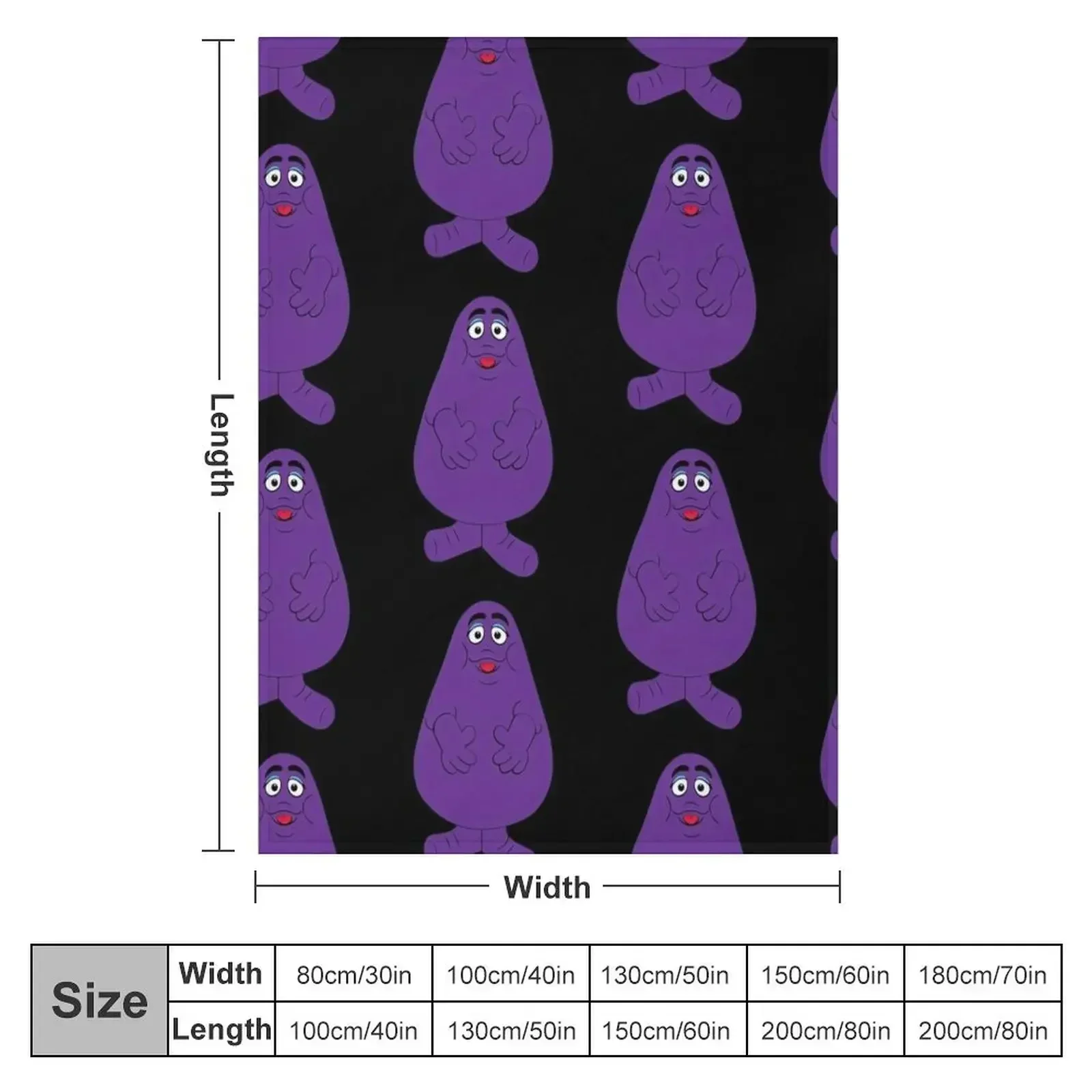 Grimace Throw Blanket couch cozy soft plush fuzzy picnic outdoor blanket