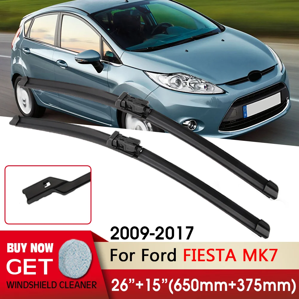 

Car Wiper Front Wiper Blades 26"+15" For Ford FIESTA MK7 2009-2017 Fit Push Button Arm Front Windscreen Wipers Auto Accessories