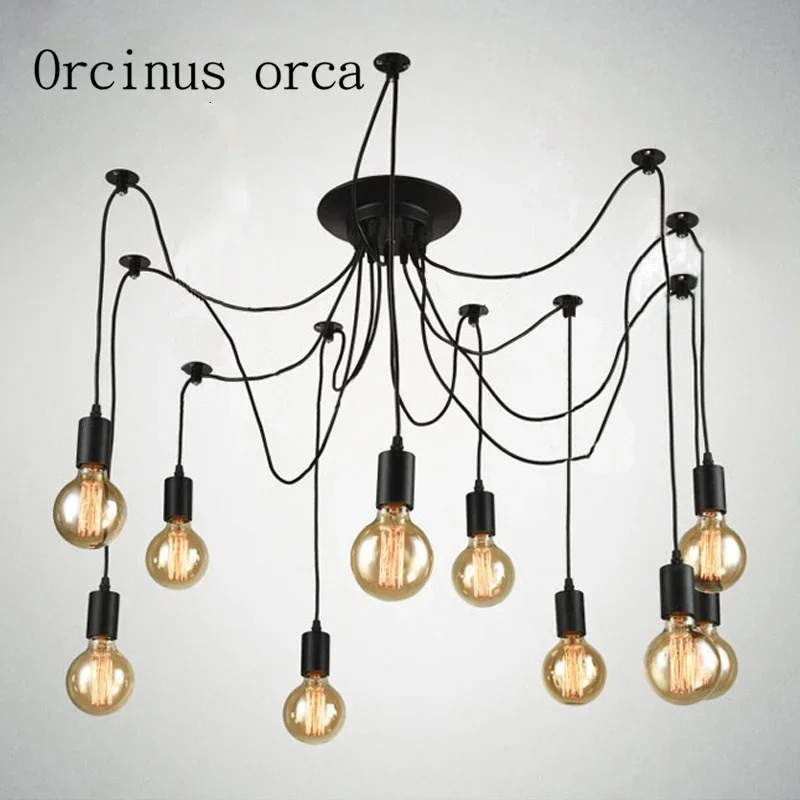 

Nordic Industrial Wind retro restaurant living room spider lamp creative clothing store bar Chandelier