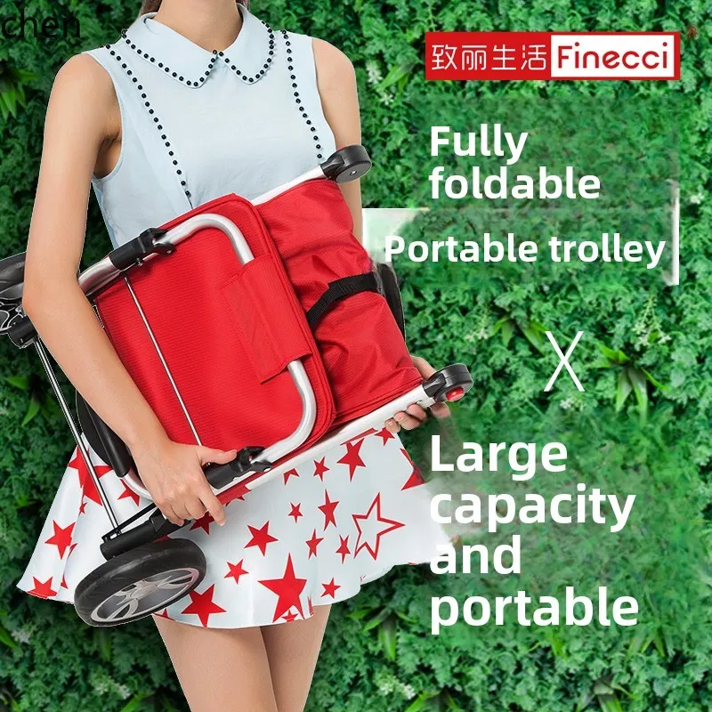HT shopping  trolley home trailer aluminum alloy climbing trolley foldable