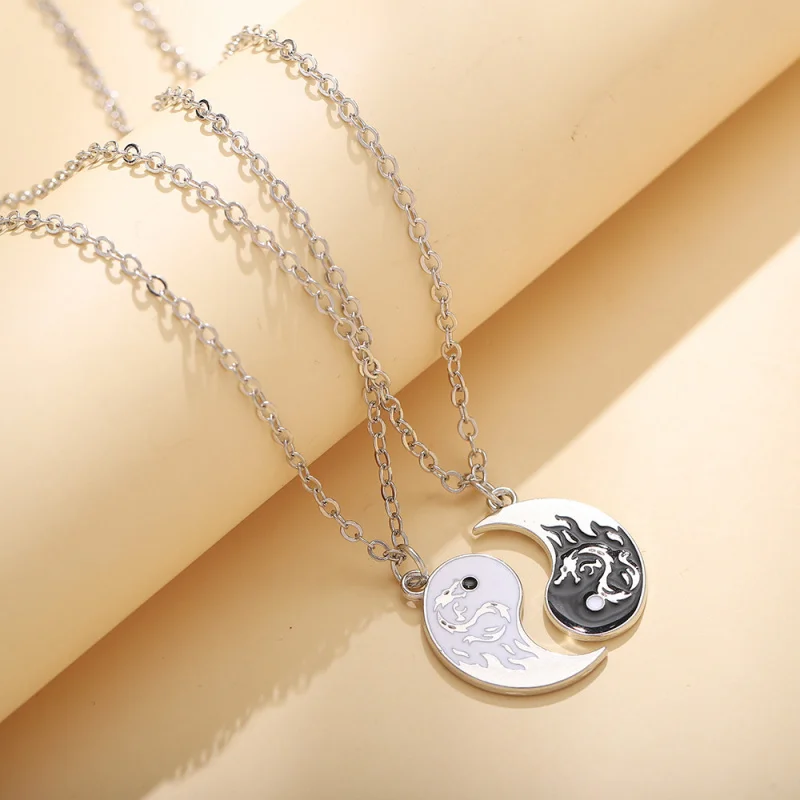 

Лидер продаж, эксклюзивное ожерелье для электронной коммерции, ожерелье с драконом Тай Чи, ожерелье с подвеской для пары, ожерелье с тотемом дракона Багуа