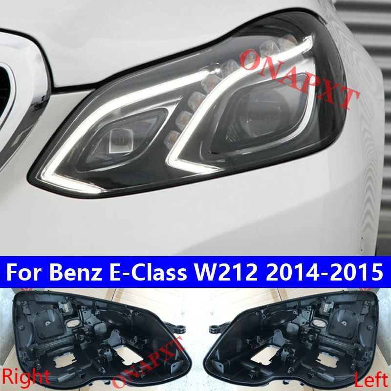 

Auto LED Headlight Base For Benz E-Class W212 E200 260 300 350L 2014-2015 Rear Shell Lamp Shell Plastic Black Protective Cover