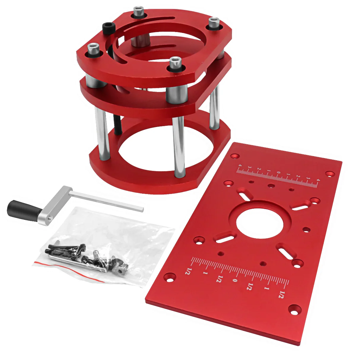 Router Lift with Fixed Base - Aluminum Router Insert Plate - Woodworking Universal Router Lift Base for 65mm Dia Router Motor