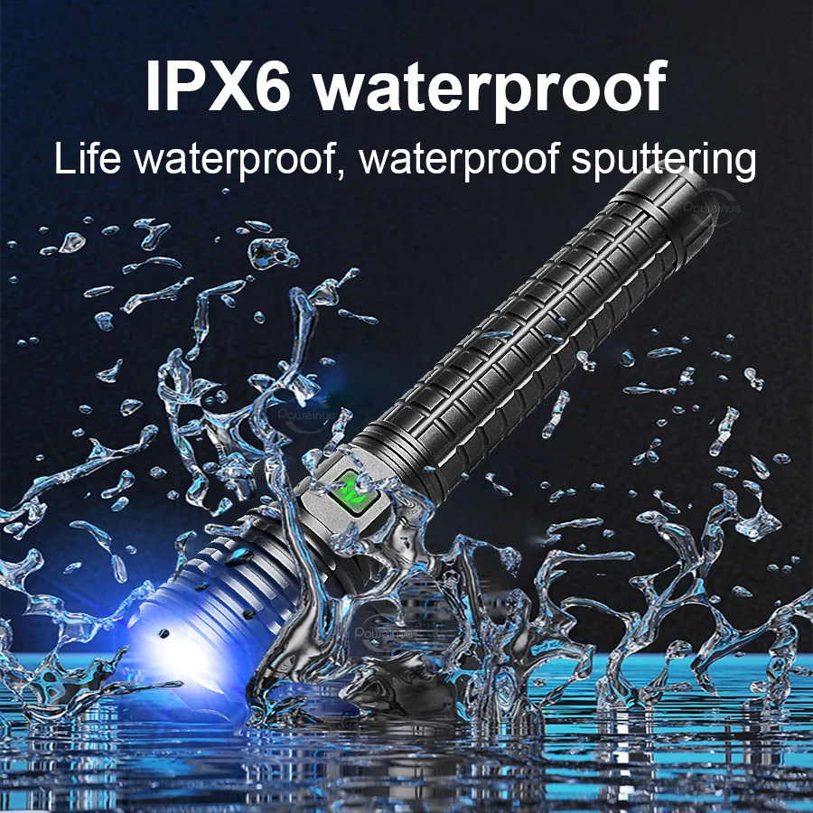 Torch Tactical 990000000LM Led Rechargeable Powerful Flashlight Large Flashlight 10000mAh Super Bright Outdoor Laser Searchlight