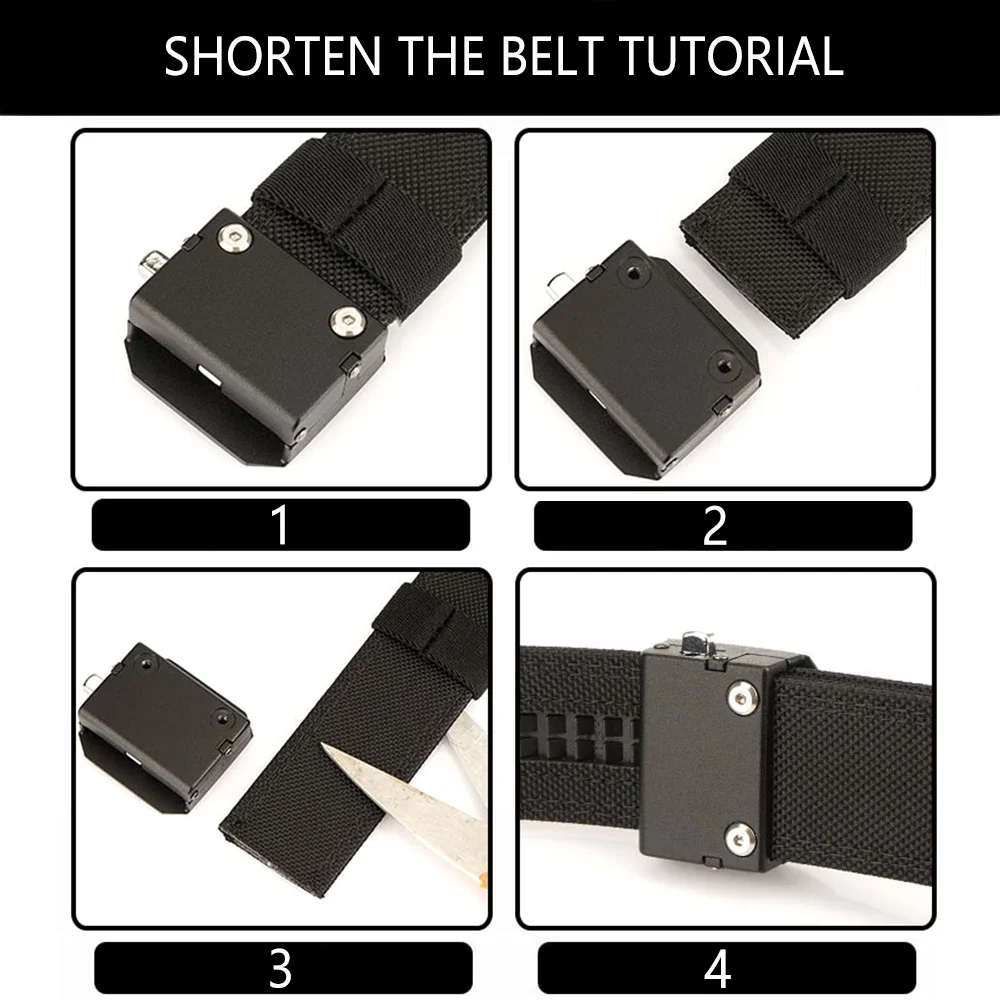 TUSHI Brand 3.8 Double Layer Thickened Tactical Belt CS Multifunctional Automatic Buckle Upgraded Version Gun Hanging Nylon Belt