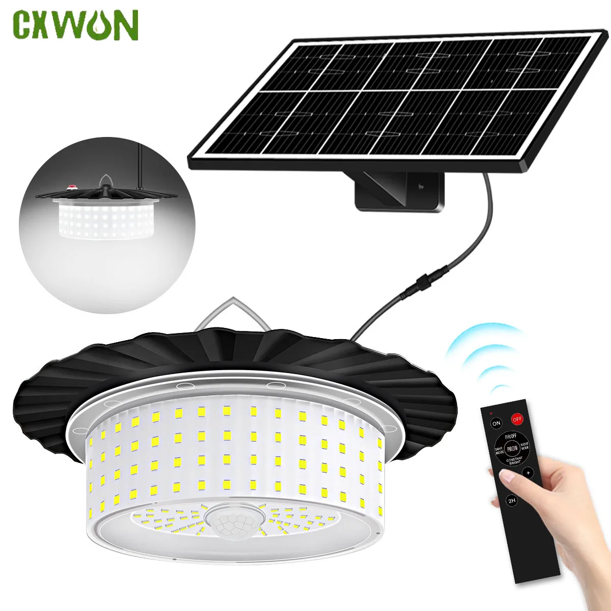 luzes solares para galpao sensor de movimento com cabo de 5m a prova dagua 244 led luz pendente solar modos de iluminacao holofotes 01