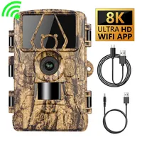 Caméra De Suivi Des Sentiers Étanche WiFi 8K PR801W 60MP Pour La Chasse Aux Animaux En Plein Air, Nocturne Et Surveillance