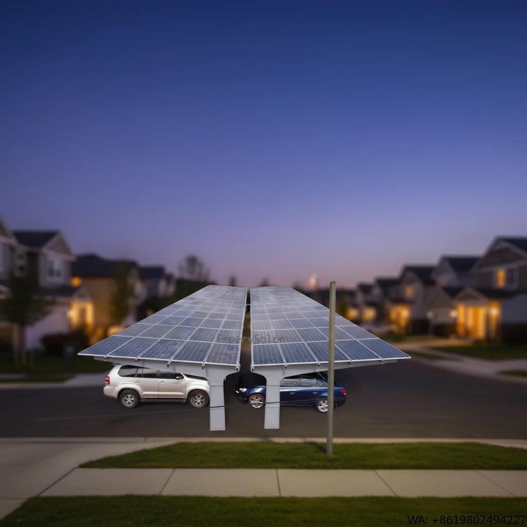 

Empery Solar Aluminum Alloy Galvanized Steel Solar Carport Mounting System Garage Canopy Ground Mounting Roof Installation