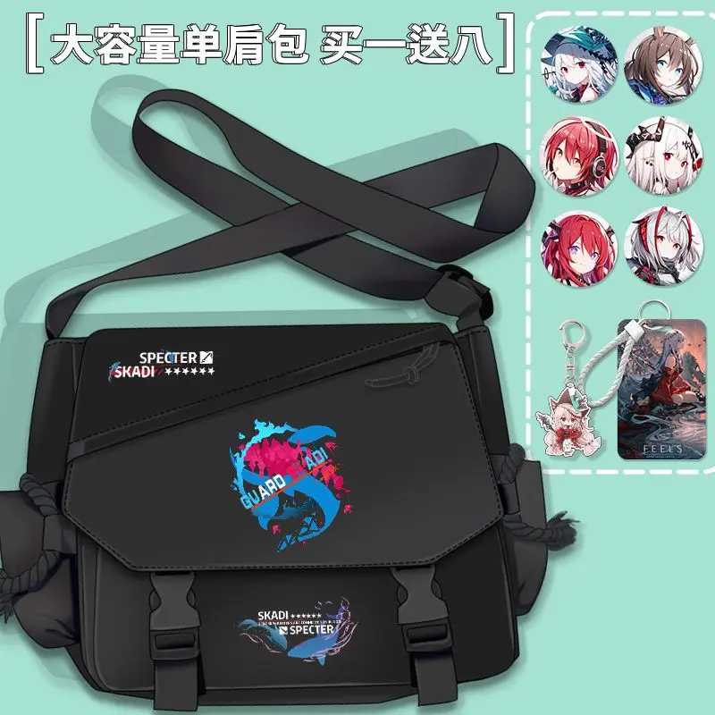 Bolsa mensageiro de lona Anime Arknights para mulheres, sacos crossbody de grande capacidade, bolsa de ombro para estudante, moda feminina jovem