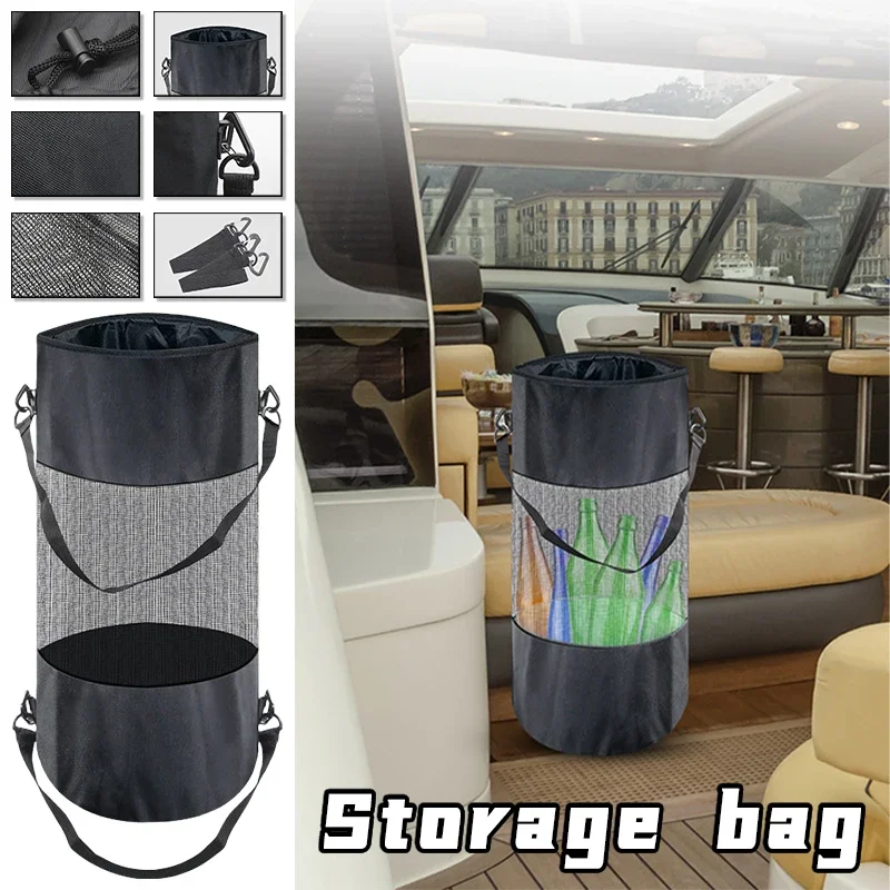 

Reusable Mesh Boat Trash Bag - Portable Marine Garbage Container with Handle Waterproof Fishing Trash Can for Boating Activities