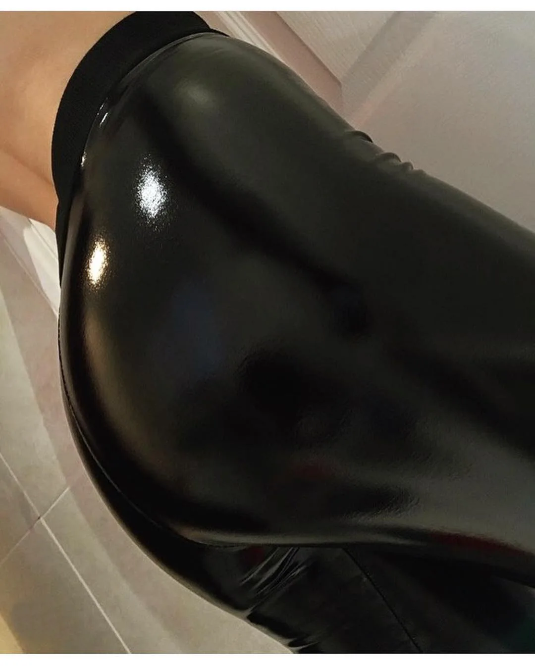 Women's Yoga Pants PU Shiny Leather High Waist Elastic Skinny Trousers Leggings Solid Black Slim Fit Sports Nightclub 2024