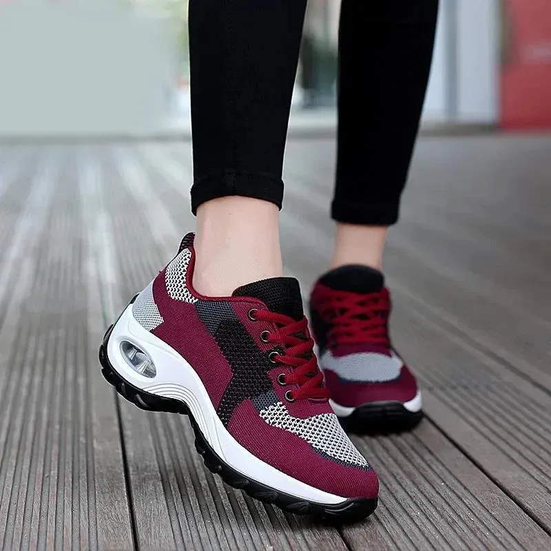 

Women's Casual Shoes Fashion Mesh Sneakers Designer Air Cushion Platform Shoes for Woman Comfort Soft Walking Shoe Zapatos Mujer