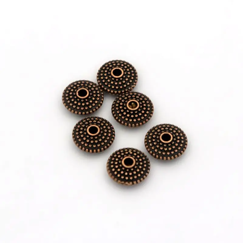 50pcTibetan Silver Gold Color UFO Round Metal Spacert Loose Bead For Jewelry Making Diy Bracelet Necklace Accessories Wholesale