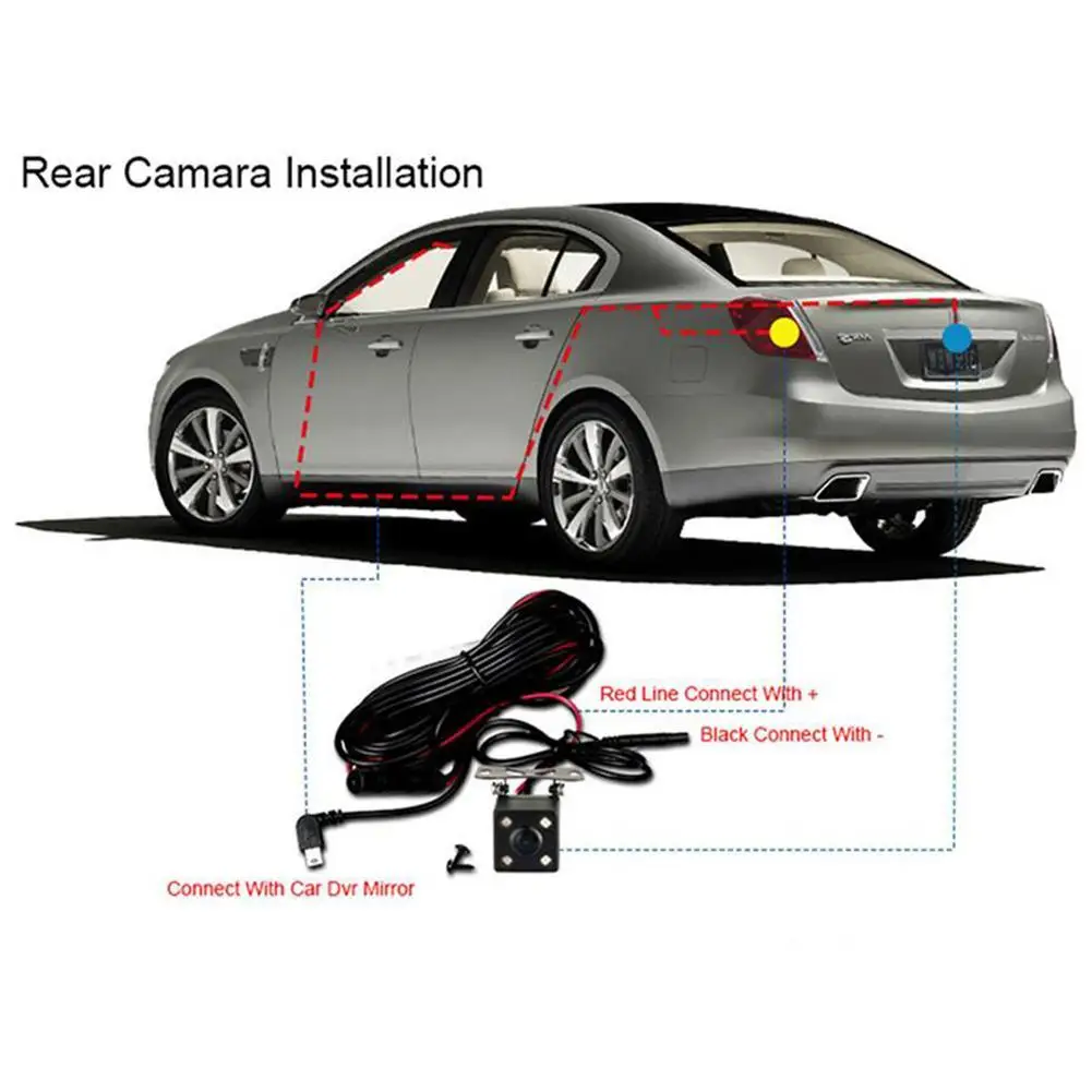 5 Pin HD Car Rear View Camera Wide Angle 170 Degree Parking Camera Reverse 4LED Night Vision Video Camera For Car Accessories