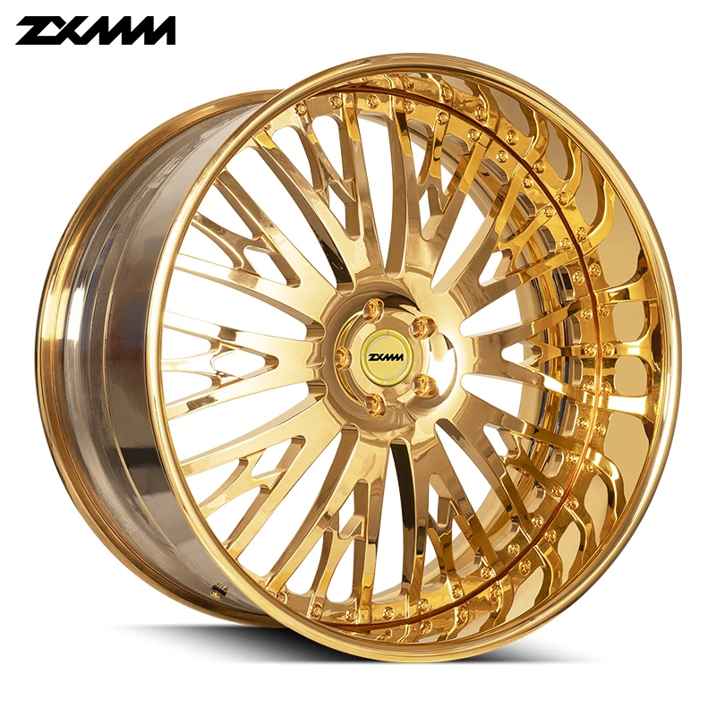 Car Wheel Rims  5x120 5x114.3 17 18 20 22 24 26 Inch 2 Piece Alloy Wheel Gold Passenger Car Wheell Car Jante