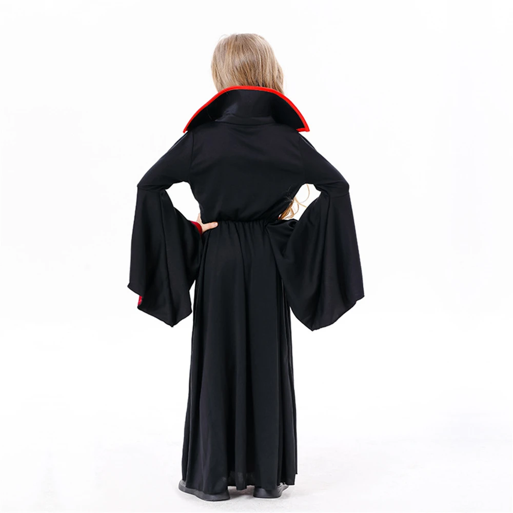 Kinderen Meisjes Halloween Cosplay Zwarte Vampier Jurk Outfits Kinderen Carnaval Party Horror Thema Podium Rollenspel Fancy Kostuum