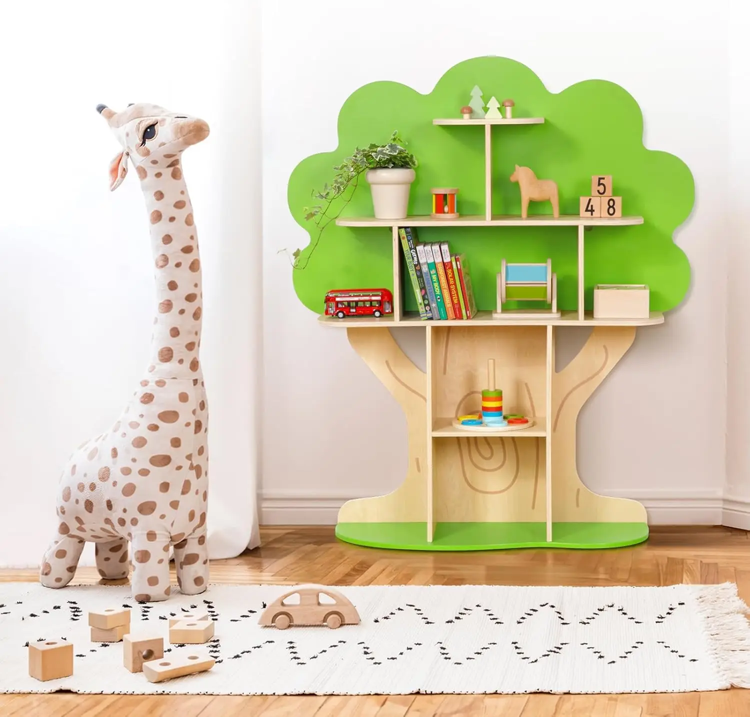 Tree Bookshelf for Kids Reading Nook, Montessori Book Shelf for Classroom, Kids Room, Playroom, Nursery