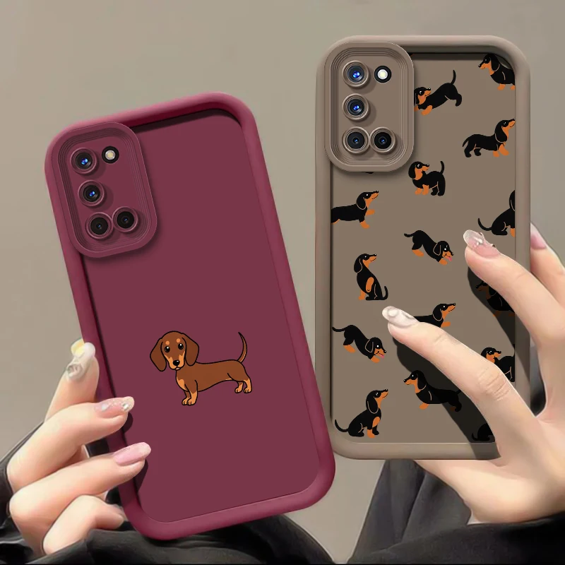 Cartoon Dachshund Dog Phone Case For Redmi Note 11 10 9S 11T Pro Max 8 10T 10S Drop Resistant Silicon Soft Protective Cover Etui