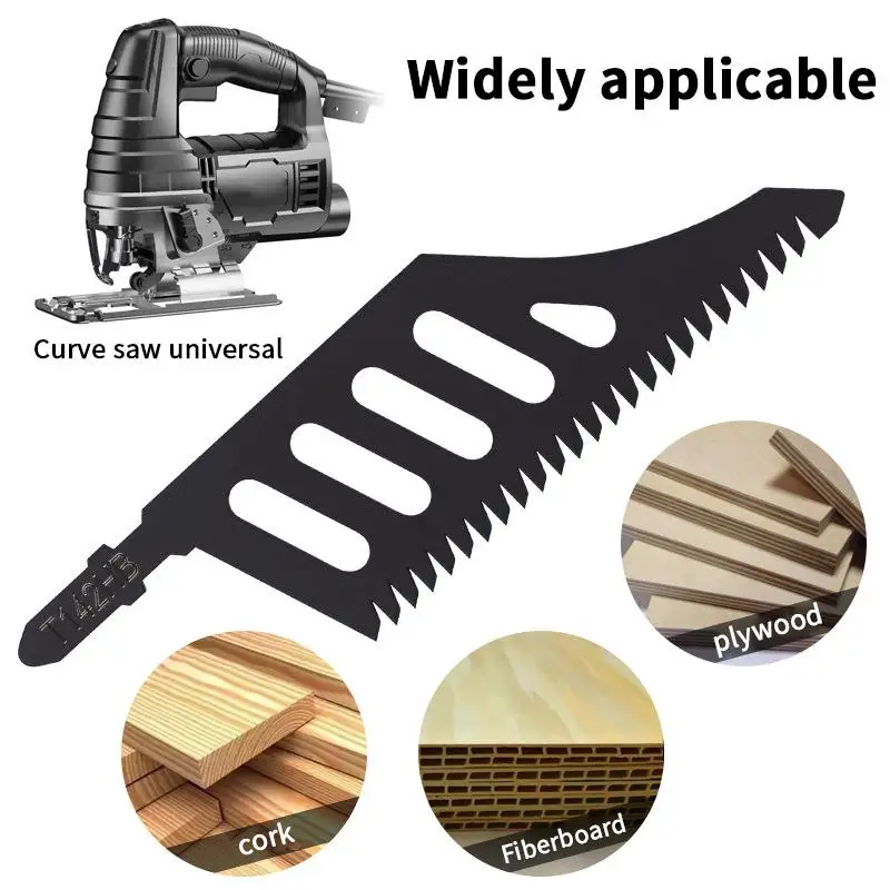 1/2/3Pcs T142HB Jigsaw Blade Heavy Duty T-shank Flush Cutting Replaceable Coarse Teeth Wood Tight Spaces Precision Cutting Tools