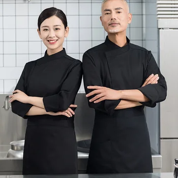 Monos de Chef para hombre, ropa de trabajo de cocina, repostería, cocina, Catering, Chef occidental, ropa de manga larga para otoño e invierno para mujer