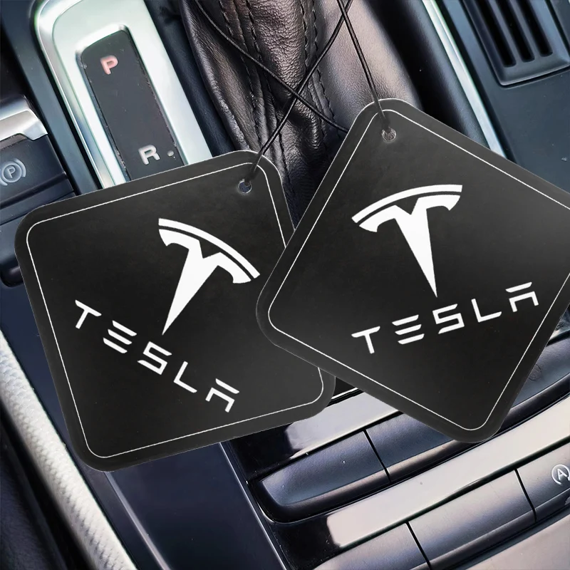 For Tesla Model 3 Model Y Model S Model X Car Logo badge Air Freshener Auto Interior Rearview Mirror Pendant Emblem Accessories