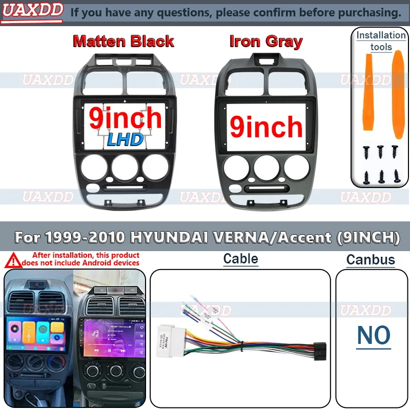 

Авторадио для HYUNDAI VERNA 9-дюймовый Android GPS CD lecteur стерео unite Inga 2Din установка cadre tableau bord 1999-2010