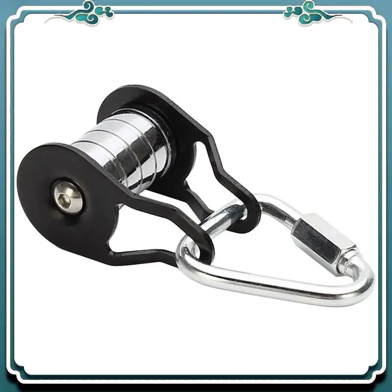 

A65G-Slackline Pulley With Carabiner For Kids Backyard Zipline Sliding Slackline Training Supplies For Fitness, Park, Lawn