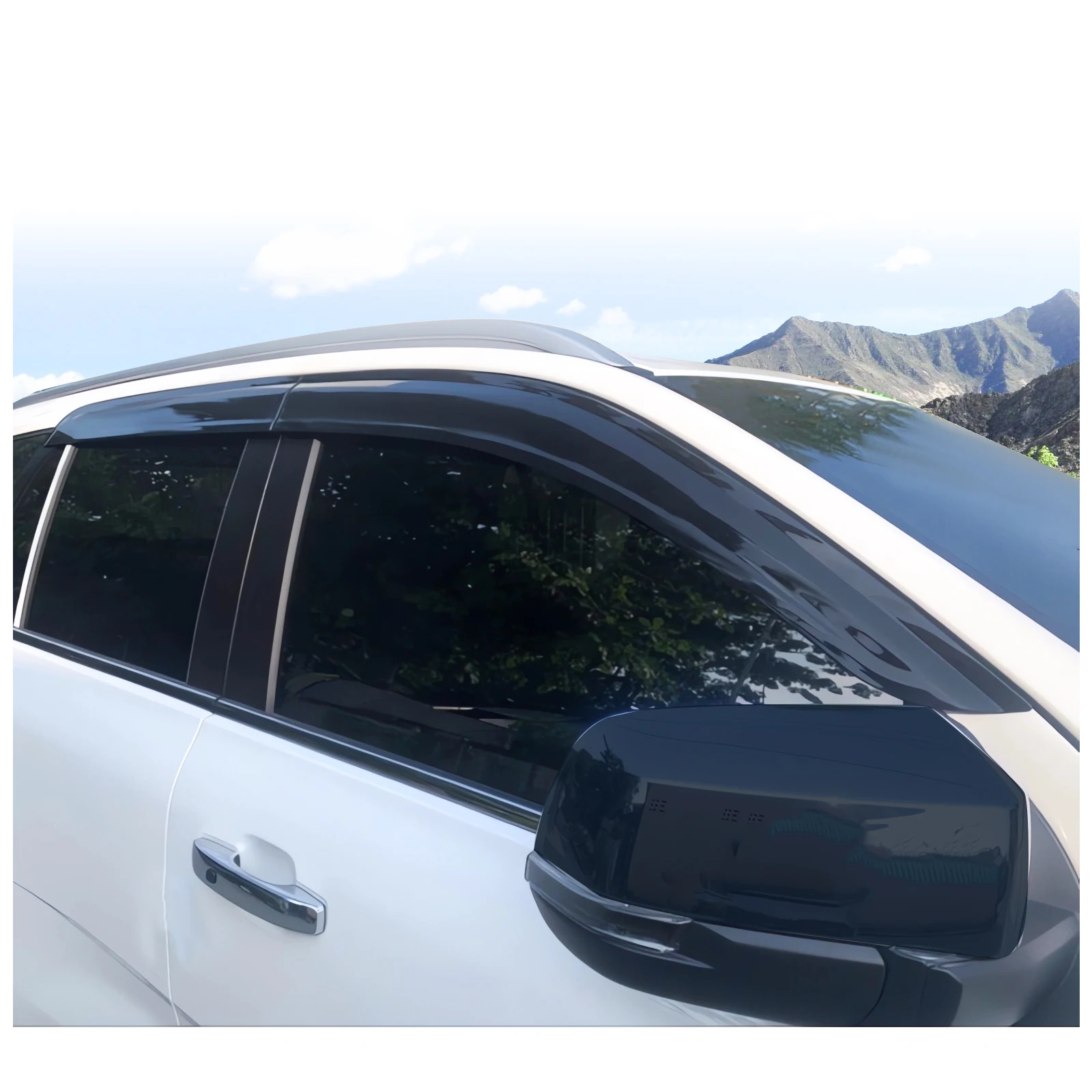 Sun Rain Guard Wind Deflector Window Visor For Ford Everest T9 2023 2024 Matte Black 4PCS/SET Weather Shield Door Visor Trim