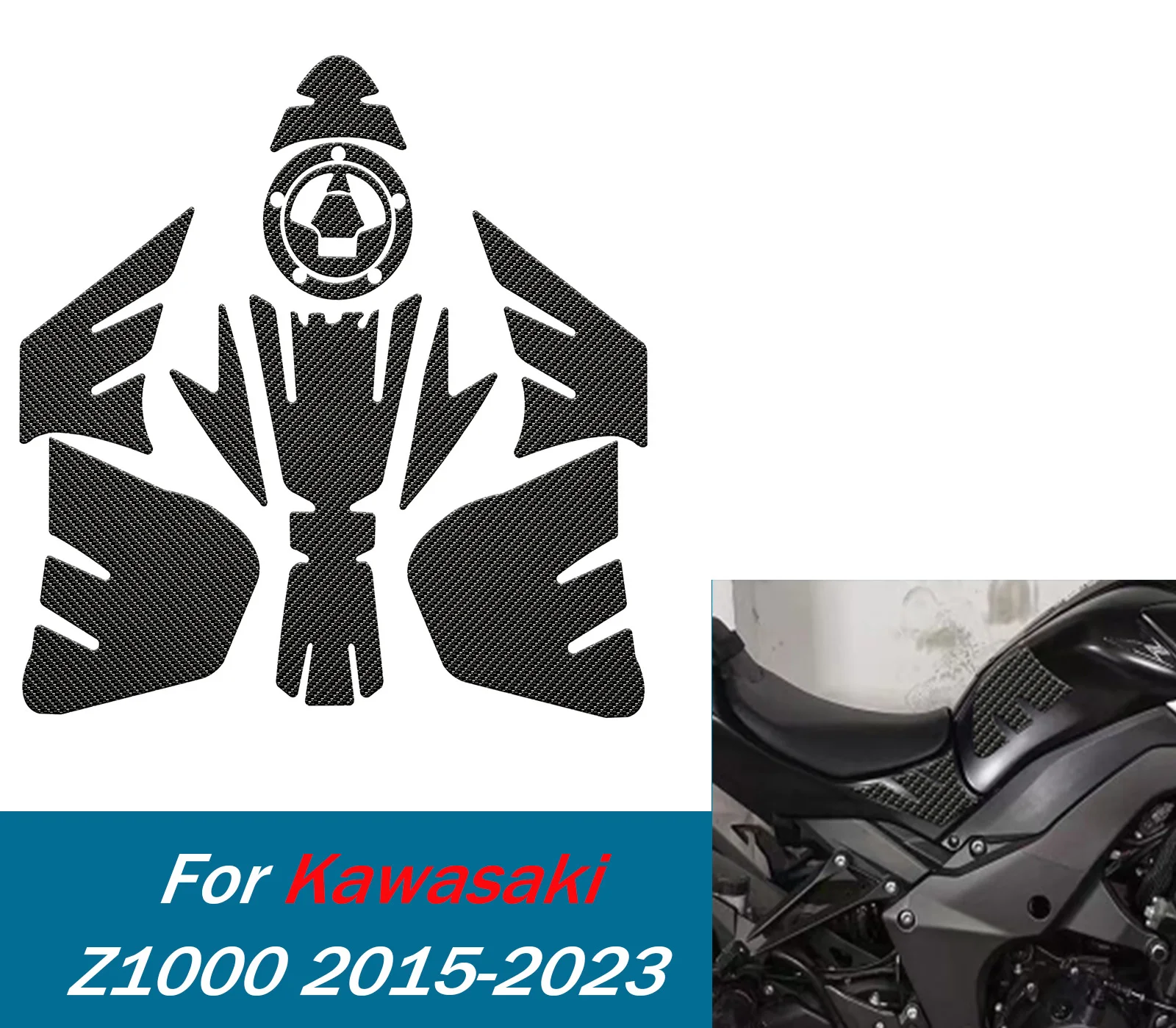 

Motorcycle Anti Slip Fuel Tank Stickers Gas Cap Oil Protect Pad For For Kawasaki Z1000 2015-2023 Scratch Resistant Stickers