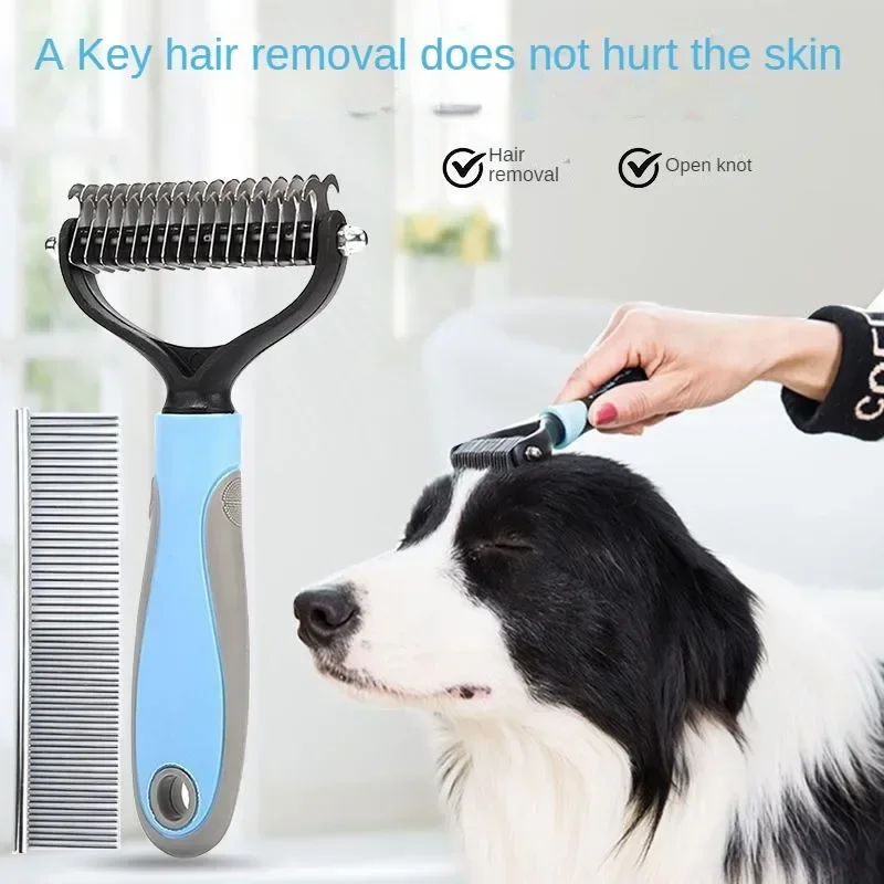 

Stainless Steel Pet Grooming Brush, Dog Hair Removal Comb, Pretty and Double-sided for Transform Pet's Coat, Cat Deshedding Tool