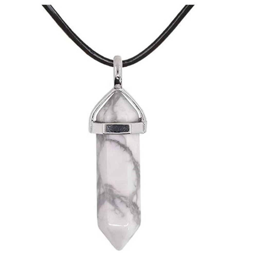 JOYA GIFT Hexagonal Pointed Reiki Chakra Stone Pendant Necklace Women Girl Jewelry 18inch Chain chunky Pendants