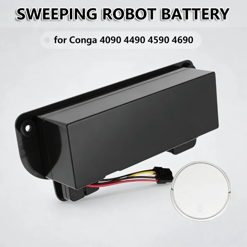14.4V 6500mAh Lithium Ion Battery Reliable Spare Accessory for Conga4090 4490 4590 4690 Robotic Vacuum Cleaner Replacement Parts
