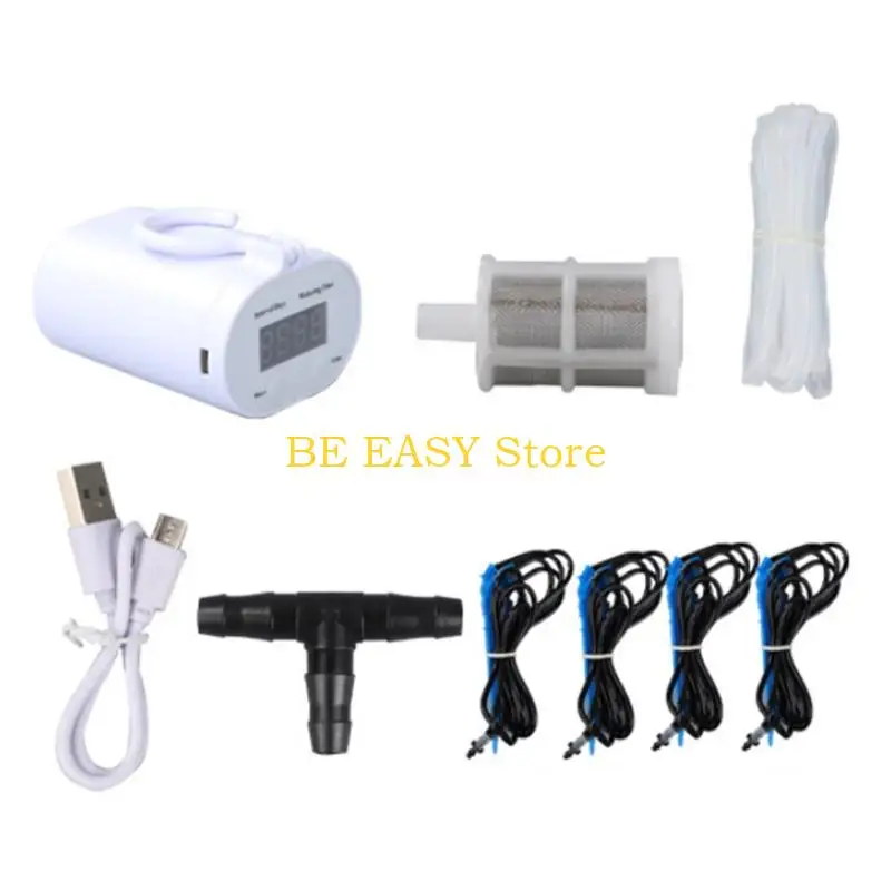 E28F Automatic Plant Watering Device With clock Feature Flexible Output For 2 Pots Indoor Outdoor Gardening