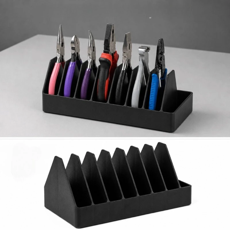 Pliers Organizer Rack Multi Purpose Tool Storage Holder for Pliers Cutters Screwdriver Bits Cables Garage Desktop Tool 8-Slot