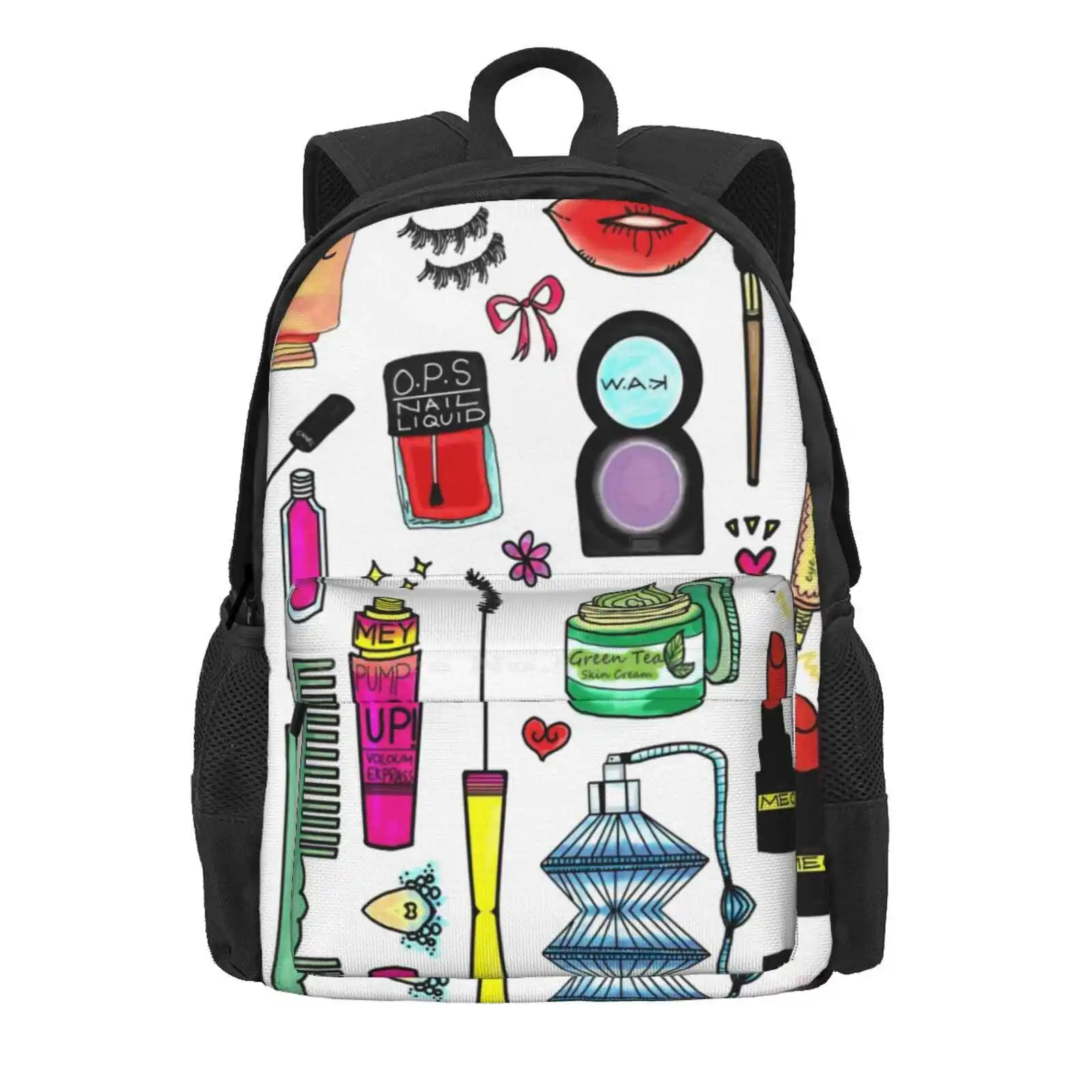 Cosmetic Doodles Hot Sale Schoolbag Backpack Fashion Bags Beauty Doodles Cosmetic Doodles Makeup Doodles Beautiful Colourful