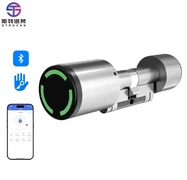 

ZXHK TTLock APP Waterproof Adjustable Smart Cylinder Lock NFC RFID Electronic Door Lock for Smart Home Security Door