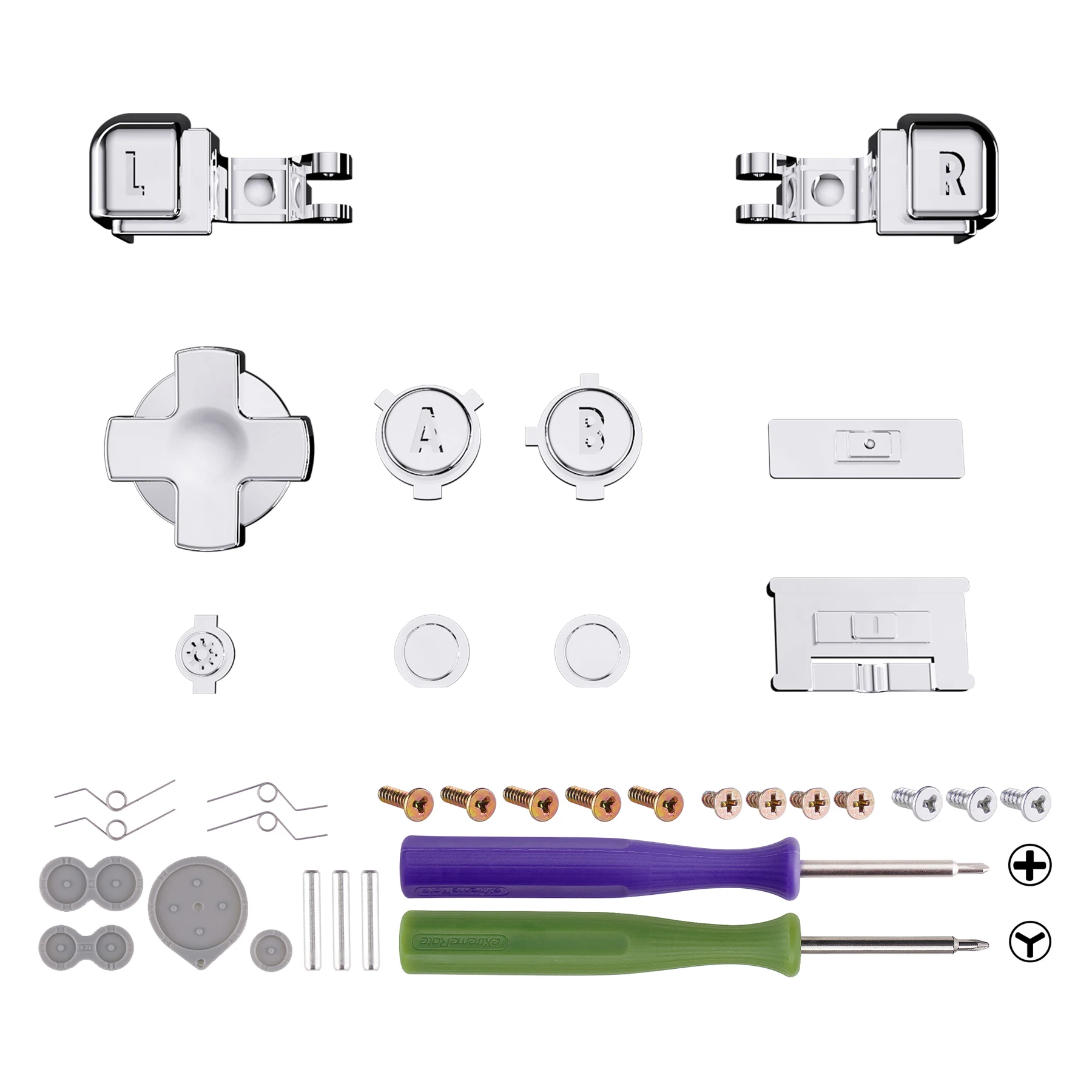 

eXtremeRate Full Set Buttons for Gameboy Advance SP for GBA SP Console - Chrome Silver