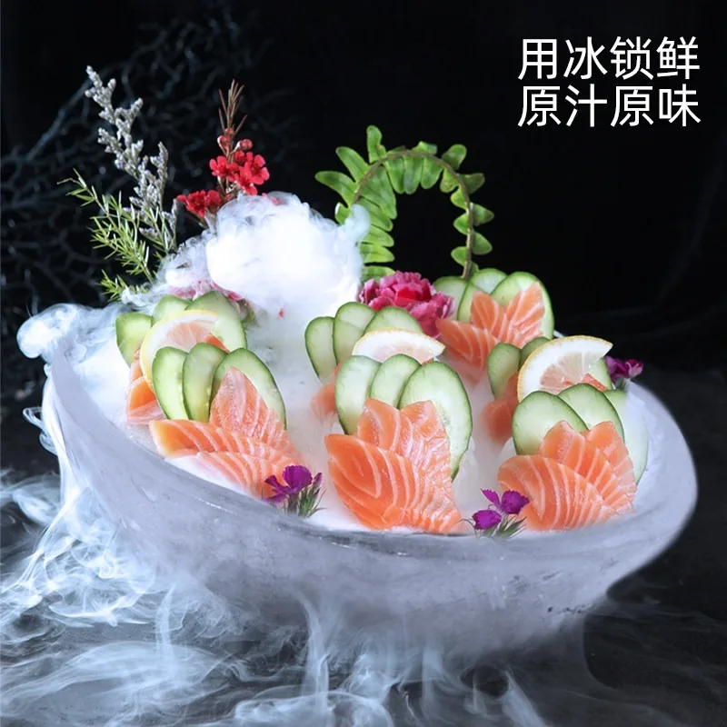 Ice Bowl Mold Creative Sashimi Plate Decoration Ice Column Hollow Bowl Hot Pot Shop Silicone Ice Sculpture Plate Cold Noodle