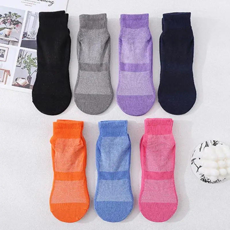 1/5 Pairs Yoga Pilates Trampoline Women Socks for Adult/Child Silicone Anti-Slip Grip Cotton Socks Floor Foot Massage Ankle Sock