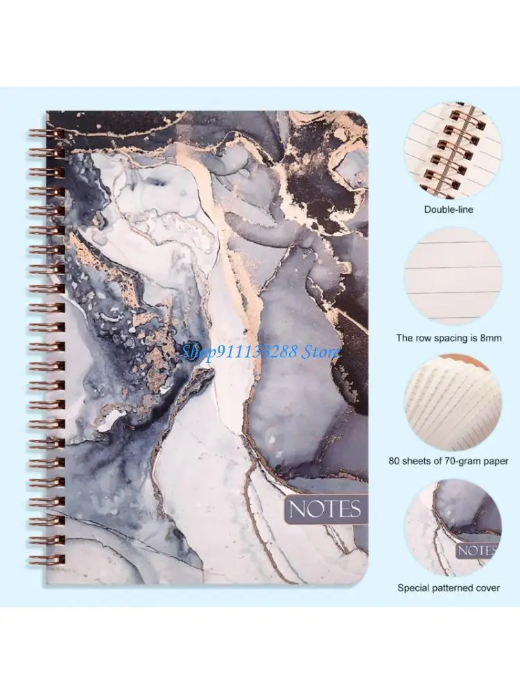 

G88D Twin Coil Binding Notebook Wide Lined Journal College Ruled Note Book 160 Pages