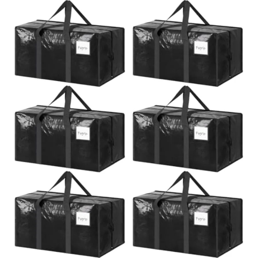

Extra Heavy Duty Large Moving Bags with Strong Zipper and Comfortable Handles, Sturdy and Durable Clothes Storage Bags Totes Bi