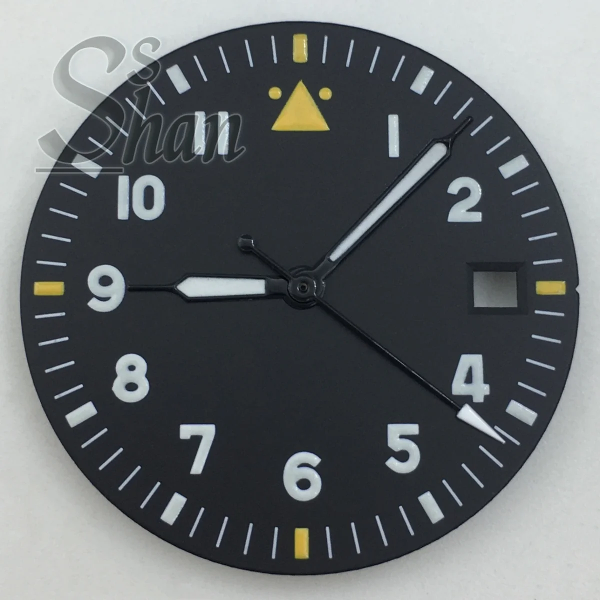 29mm 파일럿 블랙 화이트 블루 그린 다이얼과 핸즈 C3 야광은 NH35A 무브먼트의 부품을 교체하는 데 적합합니다.