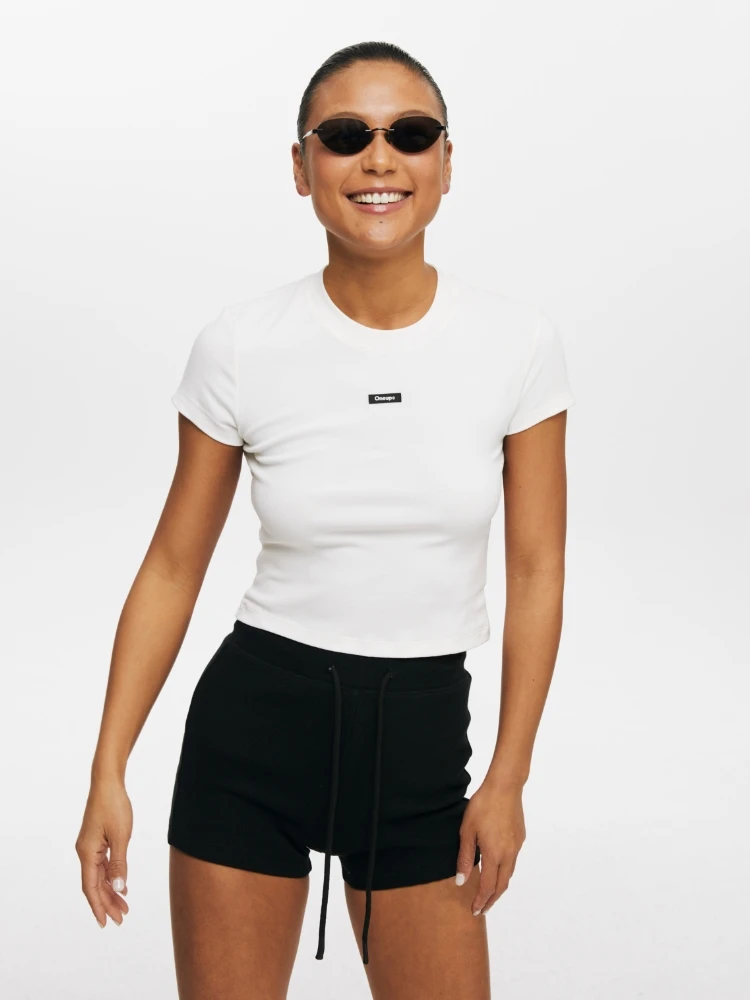 

Oneup Basic ort Sve Футболка Женский эластичный повседневный спортивный топ American Sle Pure Color Slim Fit Летний круглый Ne irt