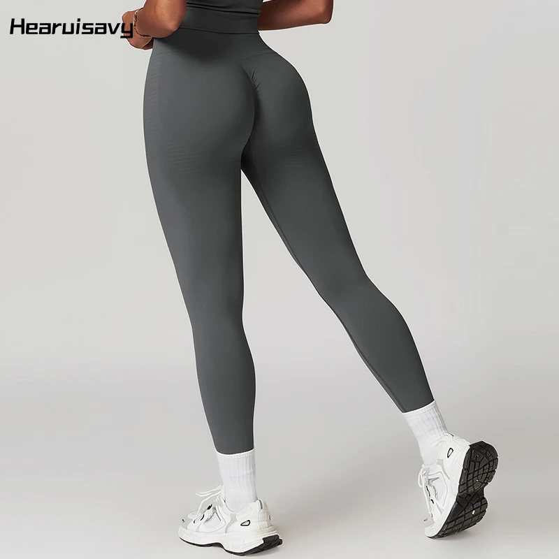 Hearuisavy Naadloze Gym Leggings Vrouwen Ademende Workout Leggings Met Hoge Taille Yoga Panty Push Up Sportbroek Vrouwen