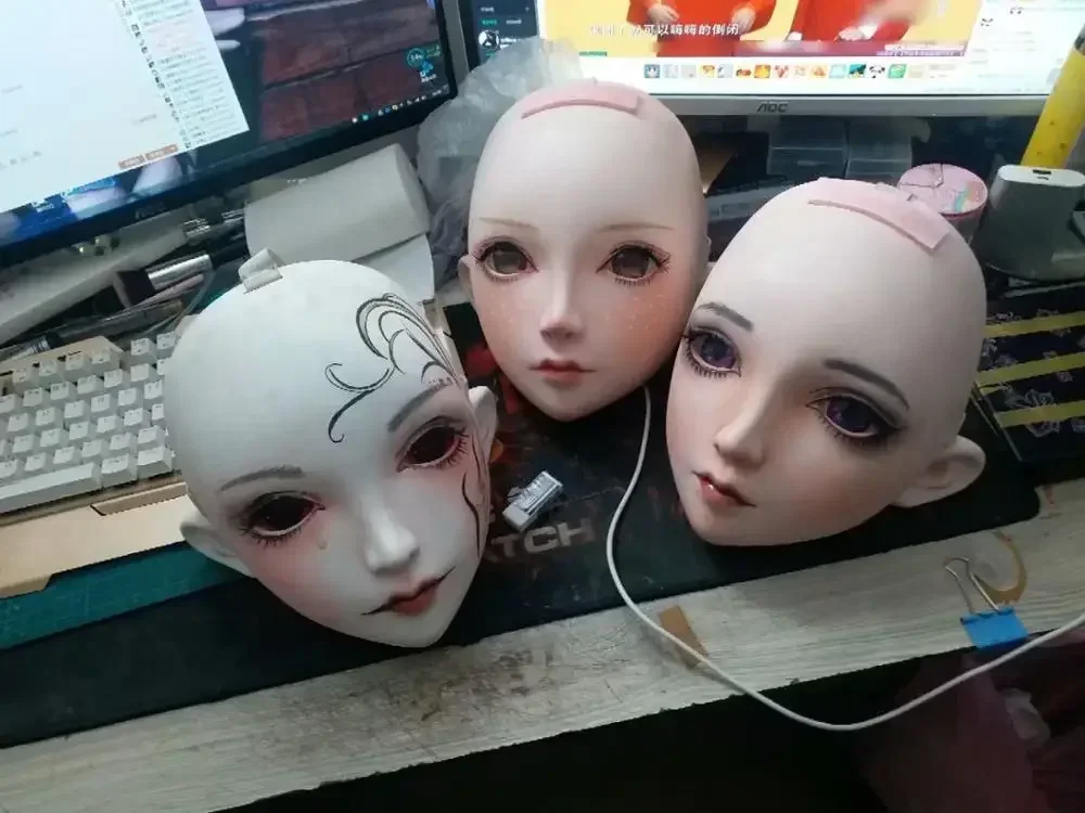 (NUEVO-25) BJD Kigurumi transexuales maquillaje de belleza Cosplay máscara de silicona Anime máscaras de Kigurumi muñeca travesti