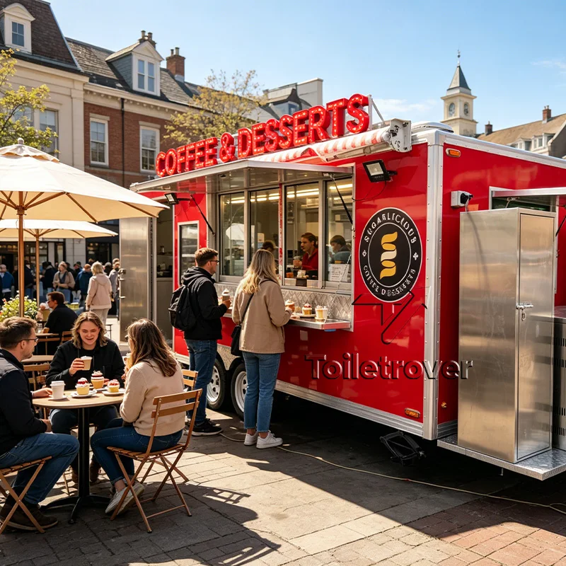 

Street Friendly Mobile Food Cart Innovative Custom Food Trailer For Europe Commercial Street Vending Catering Trailer For Sale