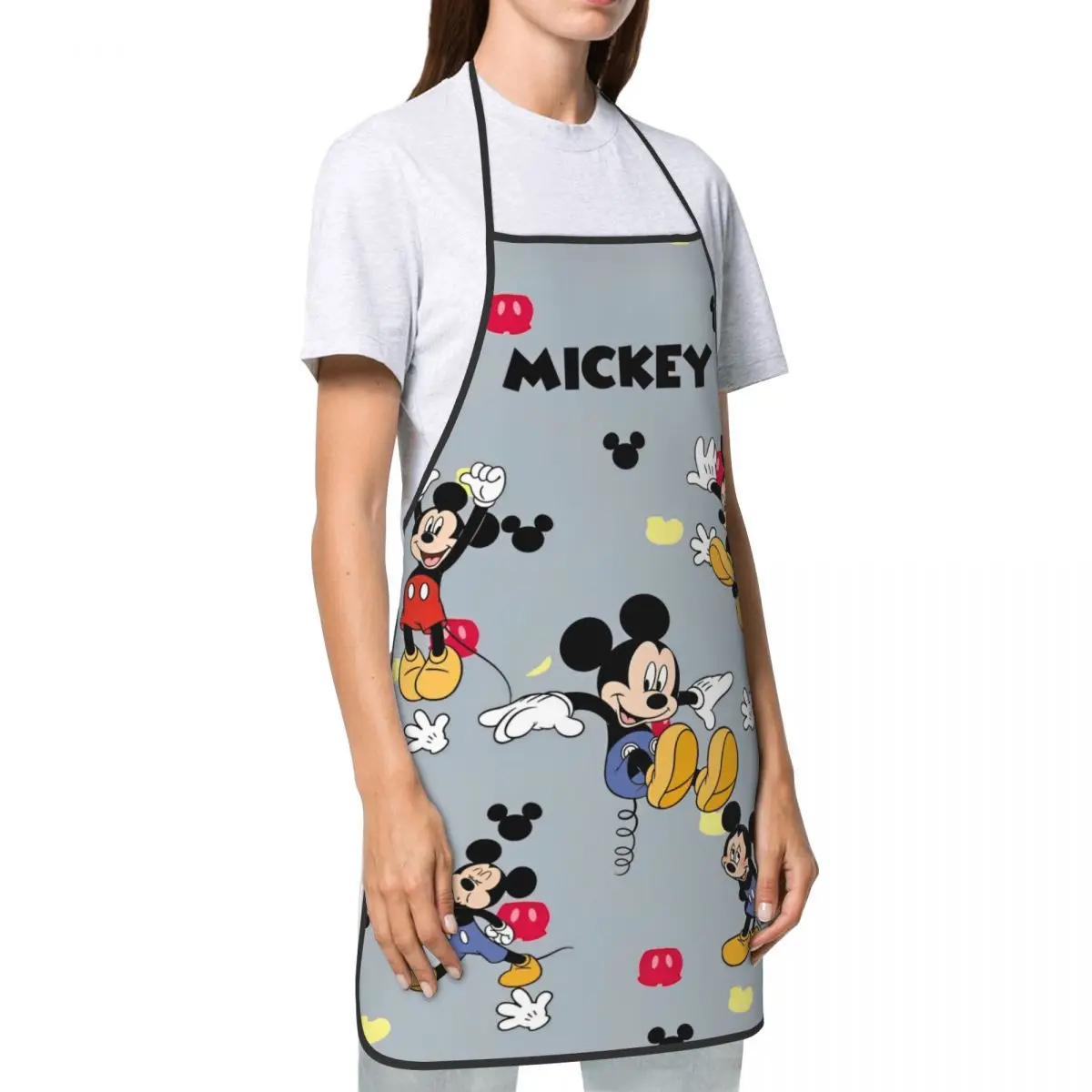 Disney Mickey Mouse Minnie Chef Apron Water & Oil Resistant Adjustable Neck Strap Baking Aprons for Women Men Chef