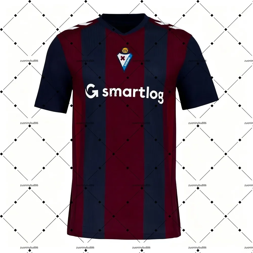 2026-27 SD Eibar Home and Away Jerseys, T-shirts with Digital Printing Patterns, Sports Breathable Short Sleeves